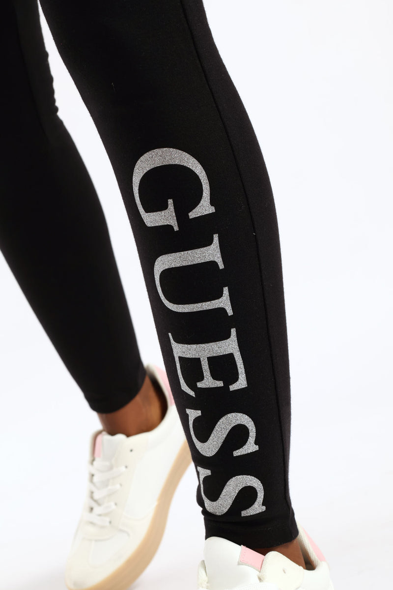 Girls Logo Leggings - Black