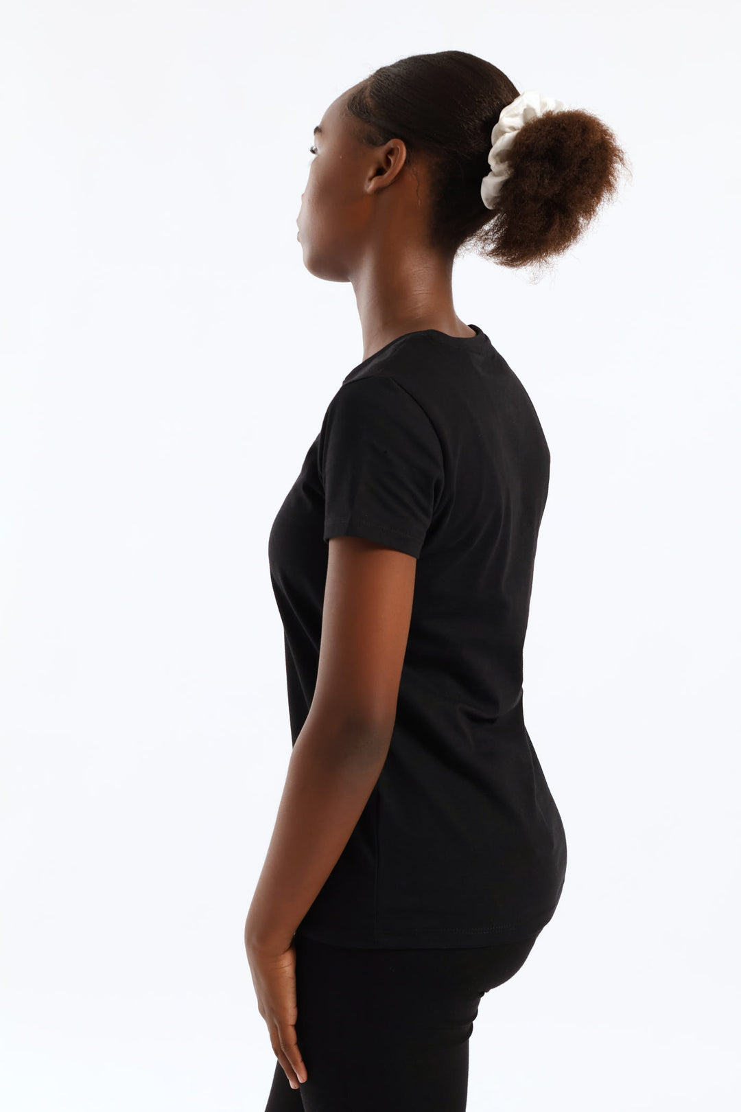 Girls Guess Logo Tee - Black