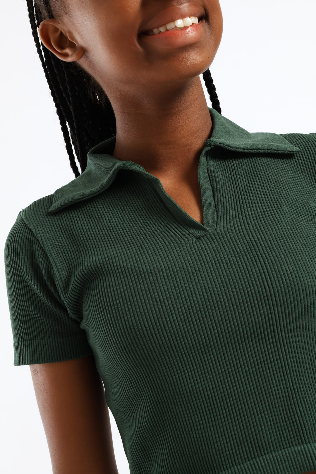 Girls Collared Seamless T-Shirt - Teal