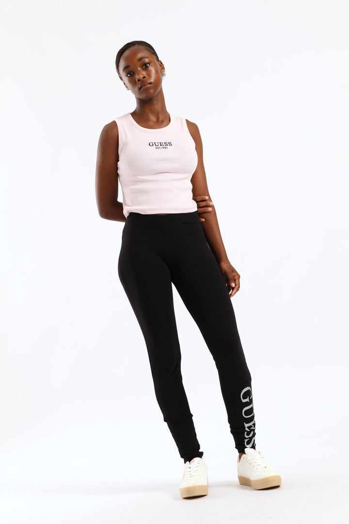 Girls Rib Midi Vest - Pink