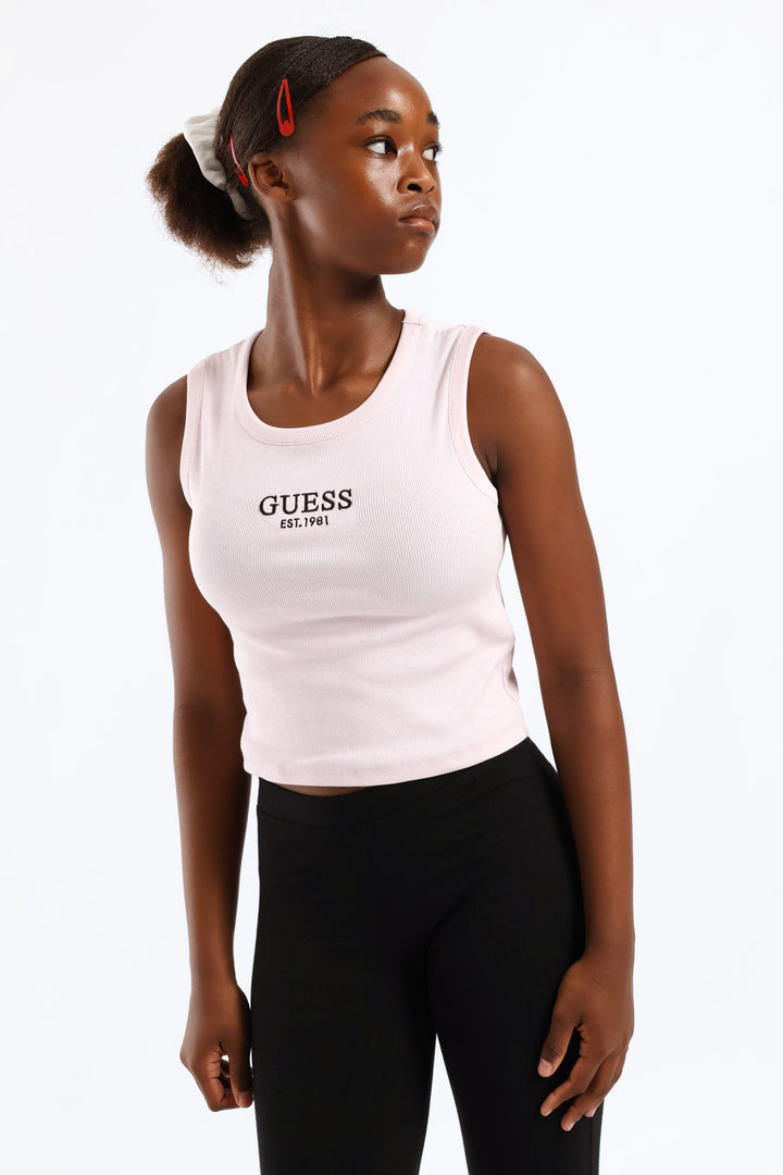 Girls Rib Midi Vest - Pink