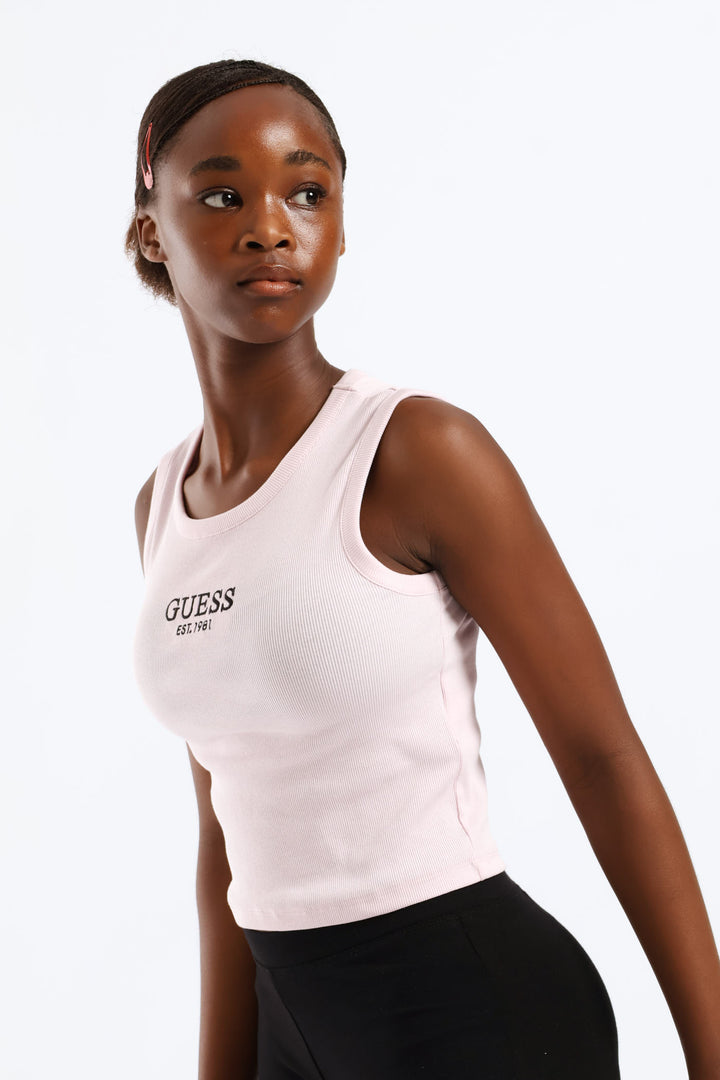 Girls Rib Midi Vest - Pink