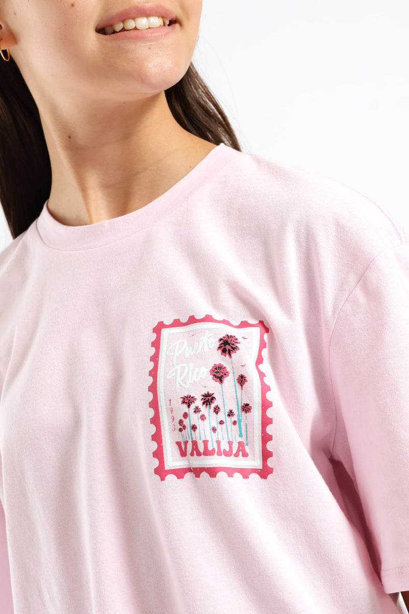 Girls Puerto Rico Boxy Tee - Pink