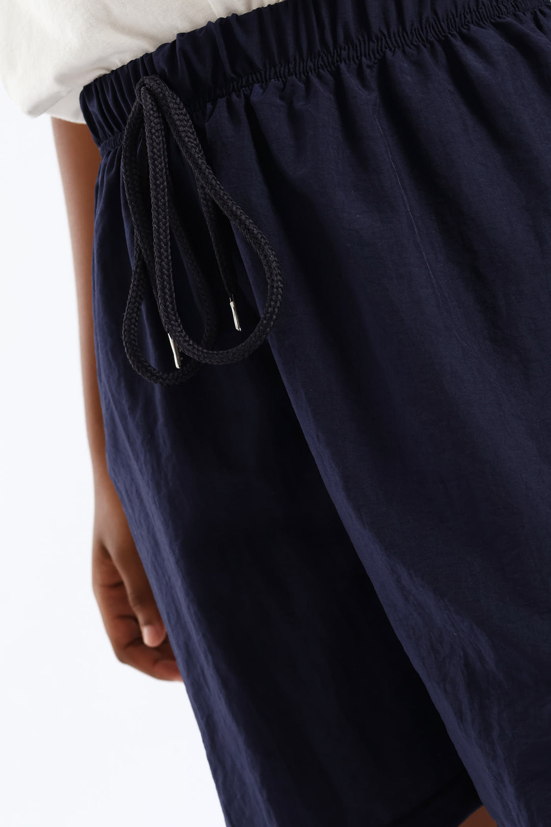 Girls Bear Badge Nylon Sport Short - Navy