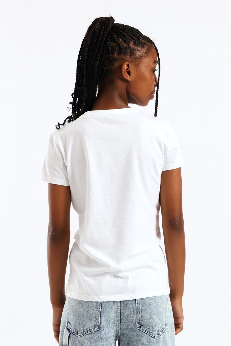 Girls Guess Tee - White