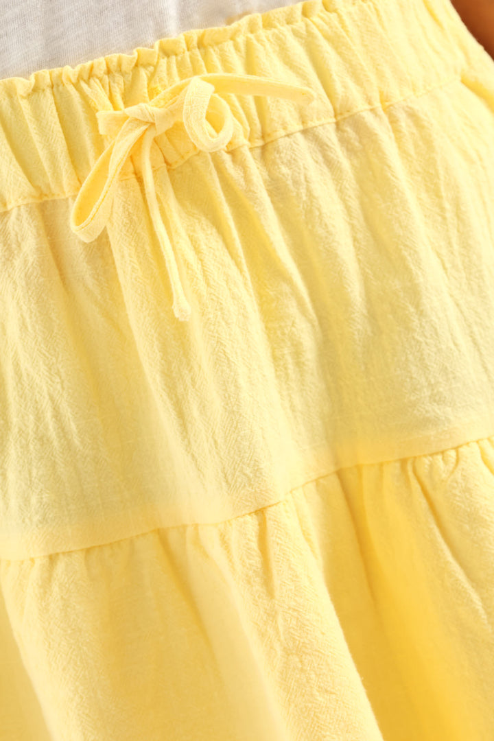 Girls Slub Woven Rara Skirt - Yellow