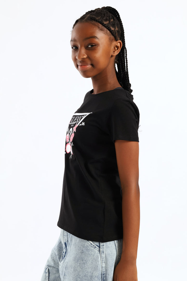 Girls Logo Tee - Black
