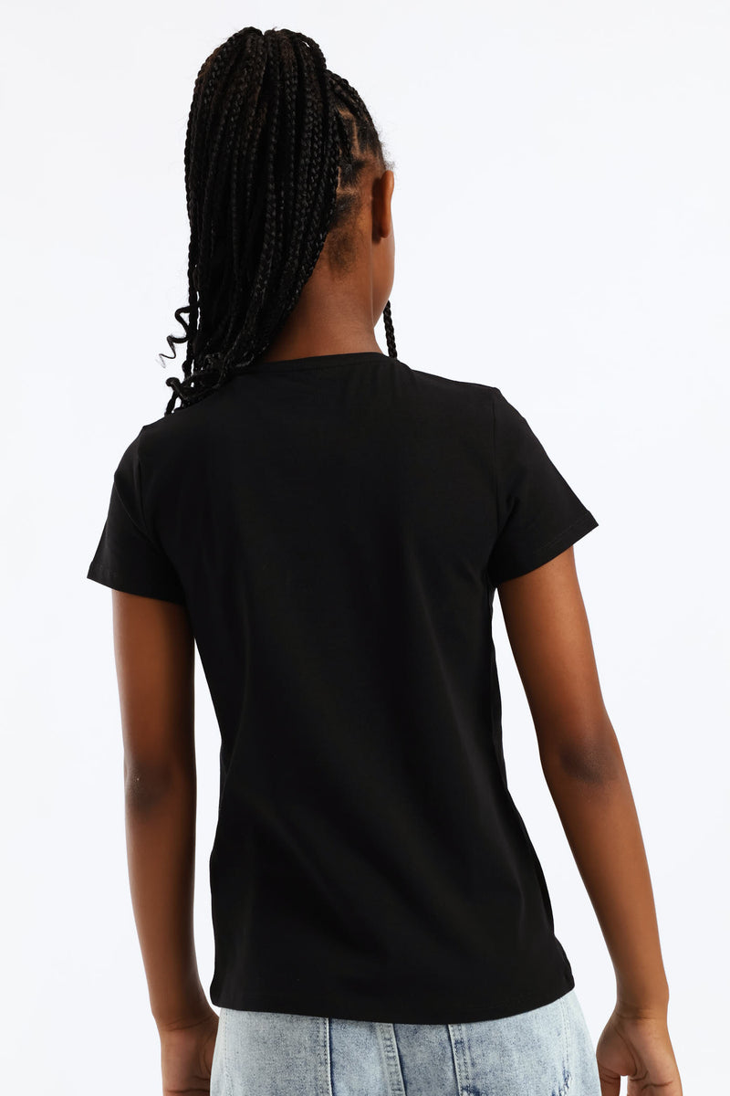 Girls Logo Tee - Black