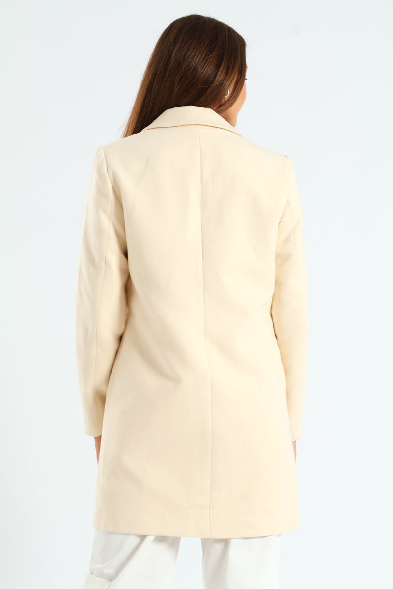 Charlotte Single Breasted Coat - Cream