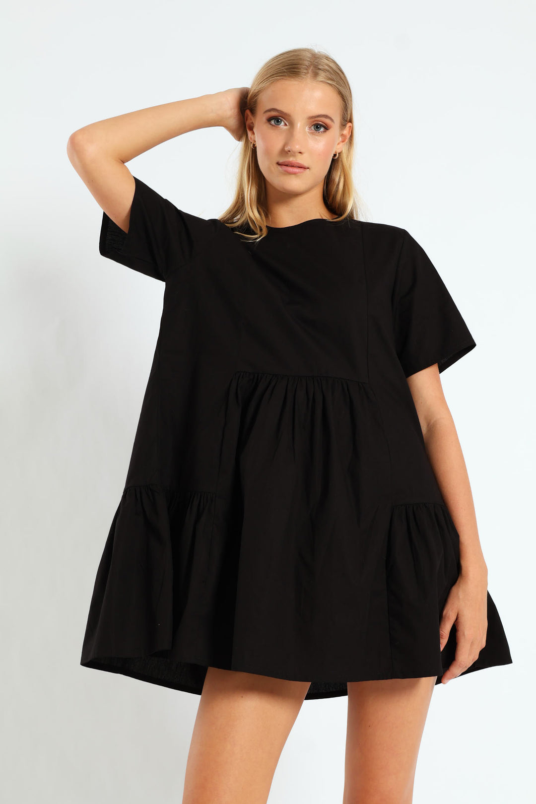 Back Tie Panel Dress - Black
