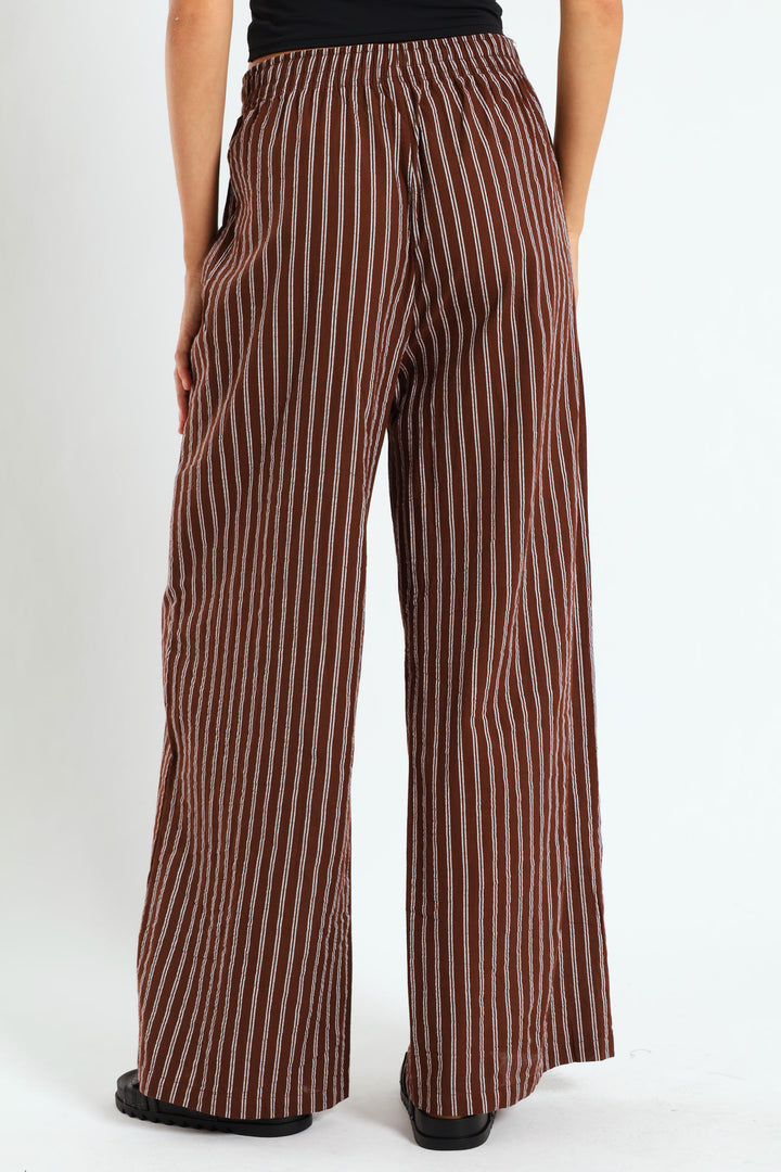 Stripe Relaxed Pants - Chocolate