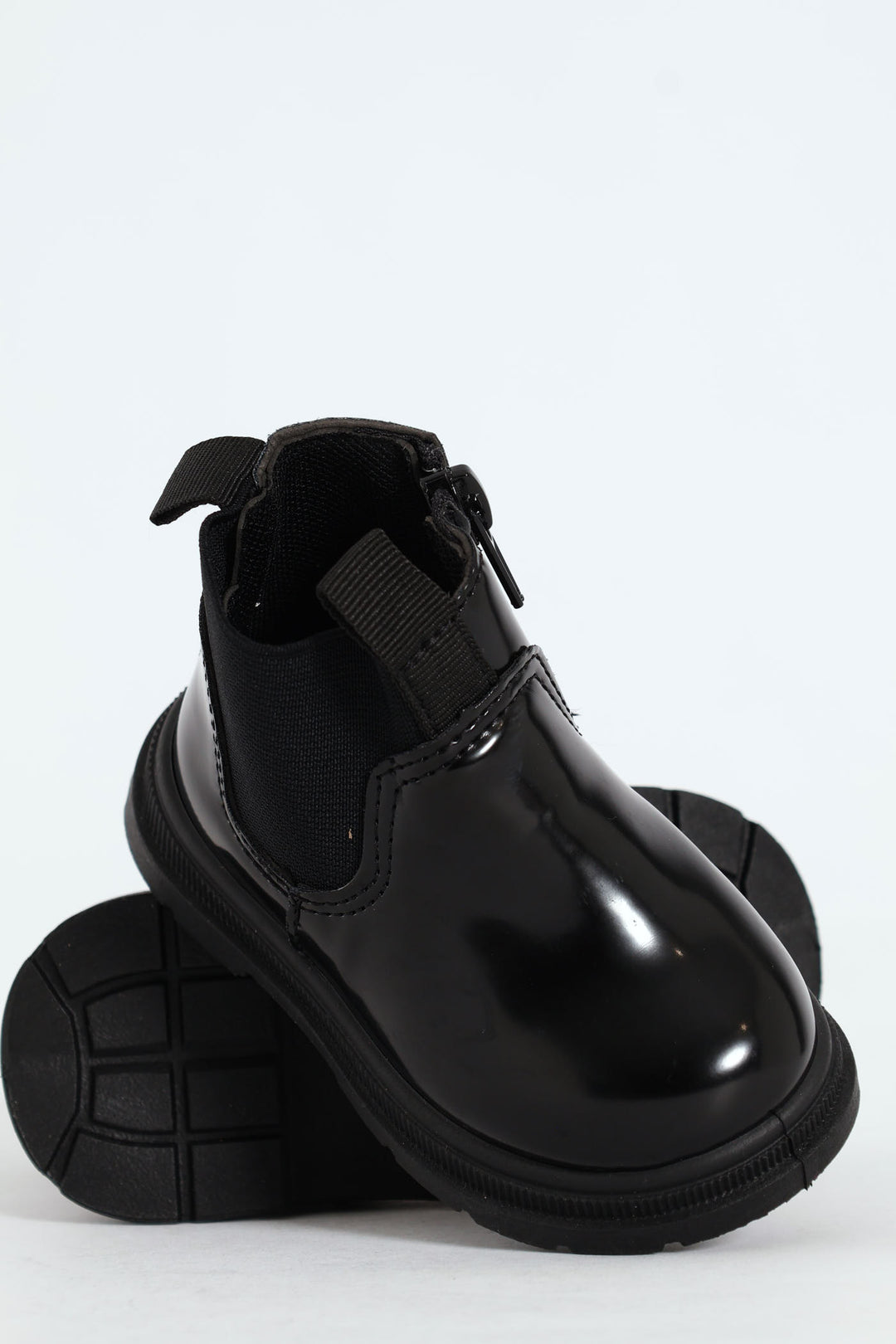Baby Girls Patent Boot - Black