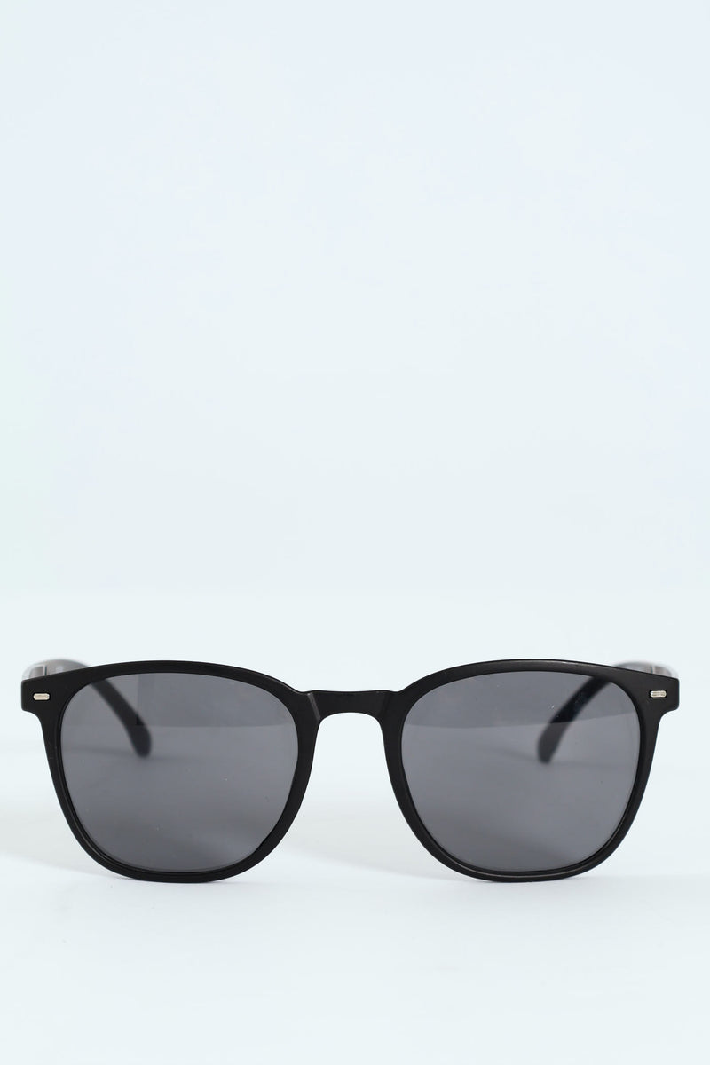 Metal Arm Wayfarer Sunglasses - Black