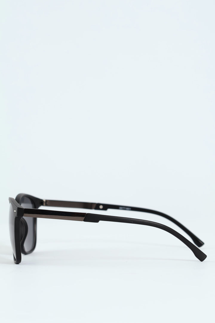 Metal Arm Wayfarer Sunglasses - Black