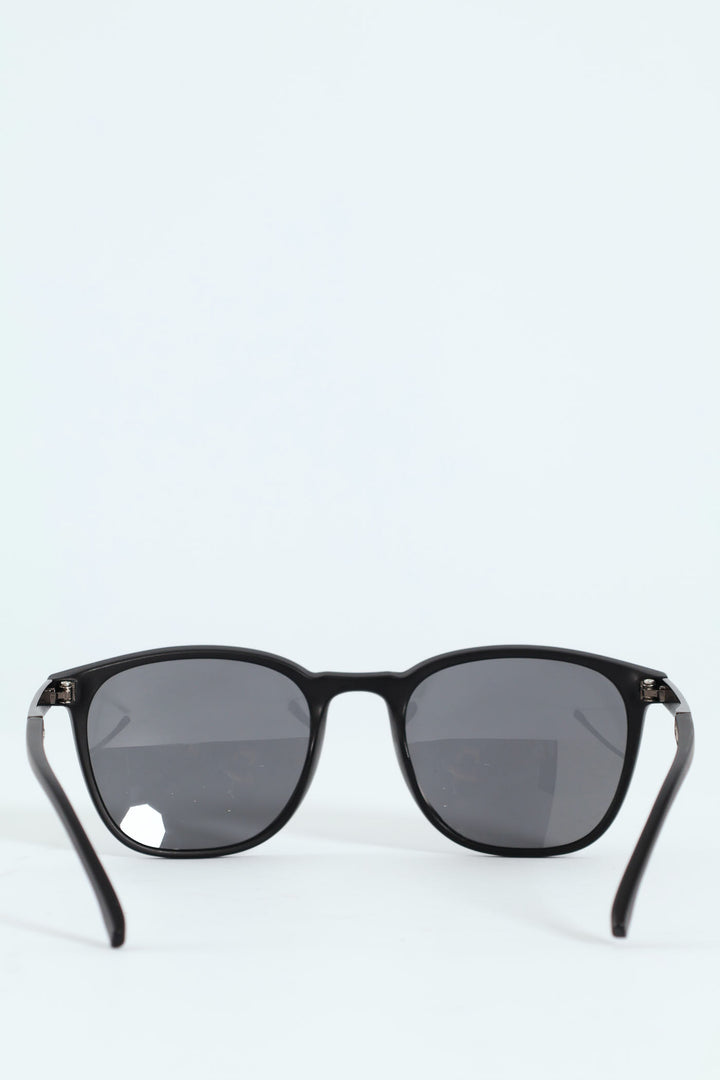 Metal Arm Wayfarer Sunglasses - Black