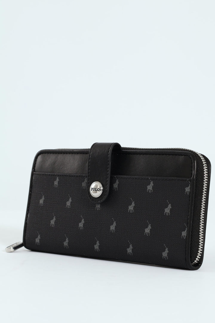 New Iconic Zip Around Purse - Black