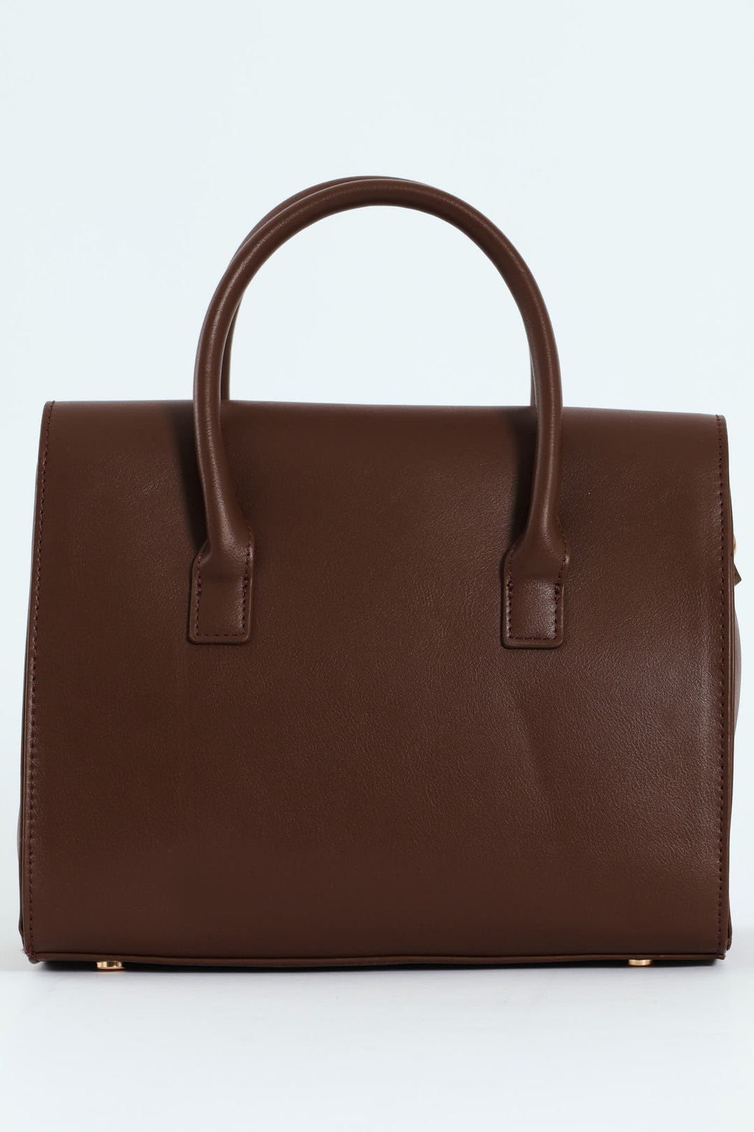 Handbag With Lock Detail - Chocolate