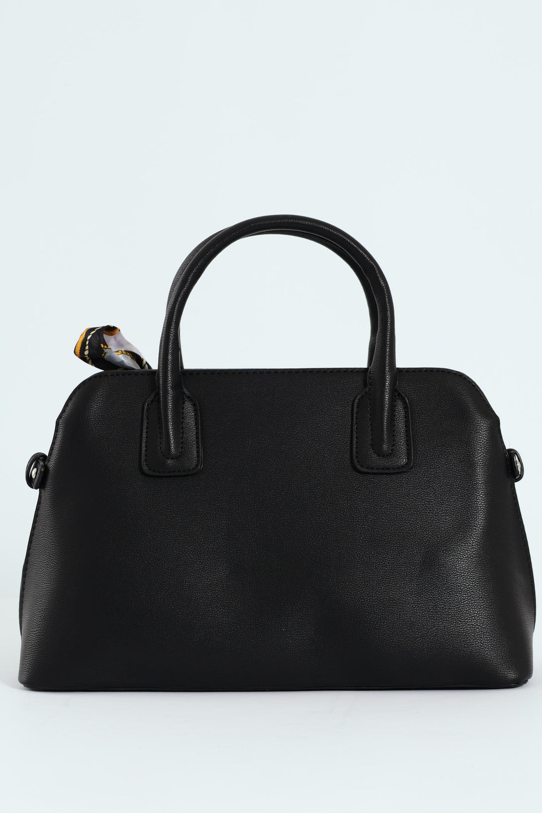 Ribbon Detail Double Handle Bowling Bag - Black