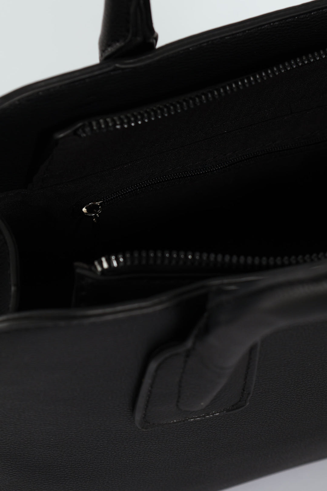 Ribbon Detail Double Handle Bowling Bag - Black