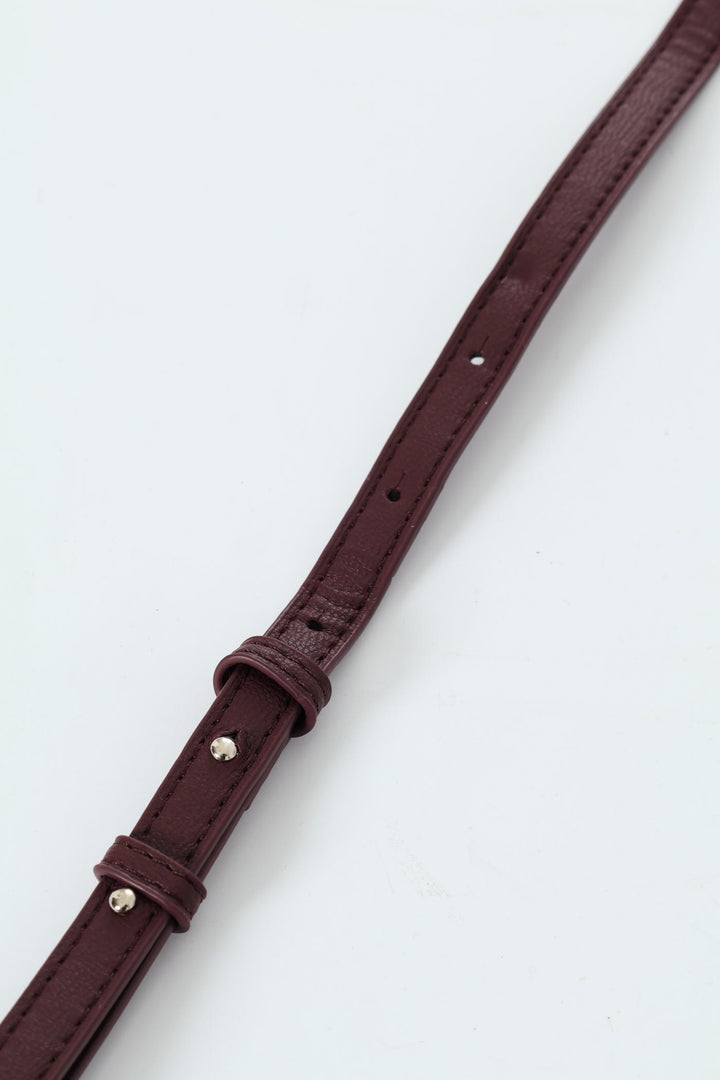 Ribbon Detail Double Handle Bowling Bag - Cherry