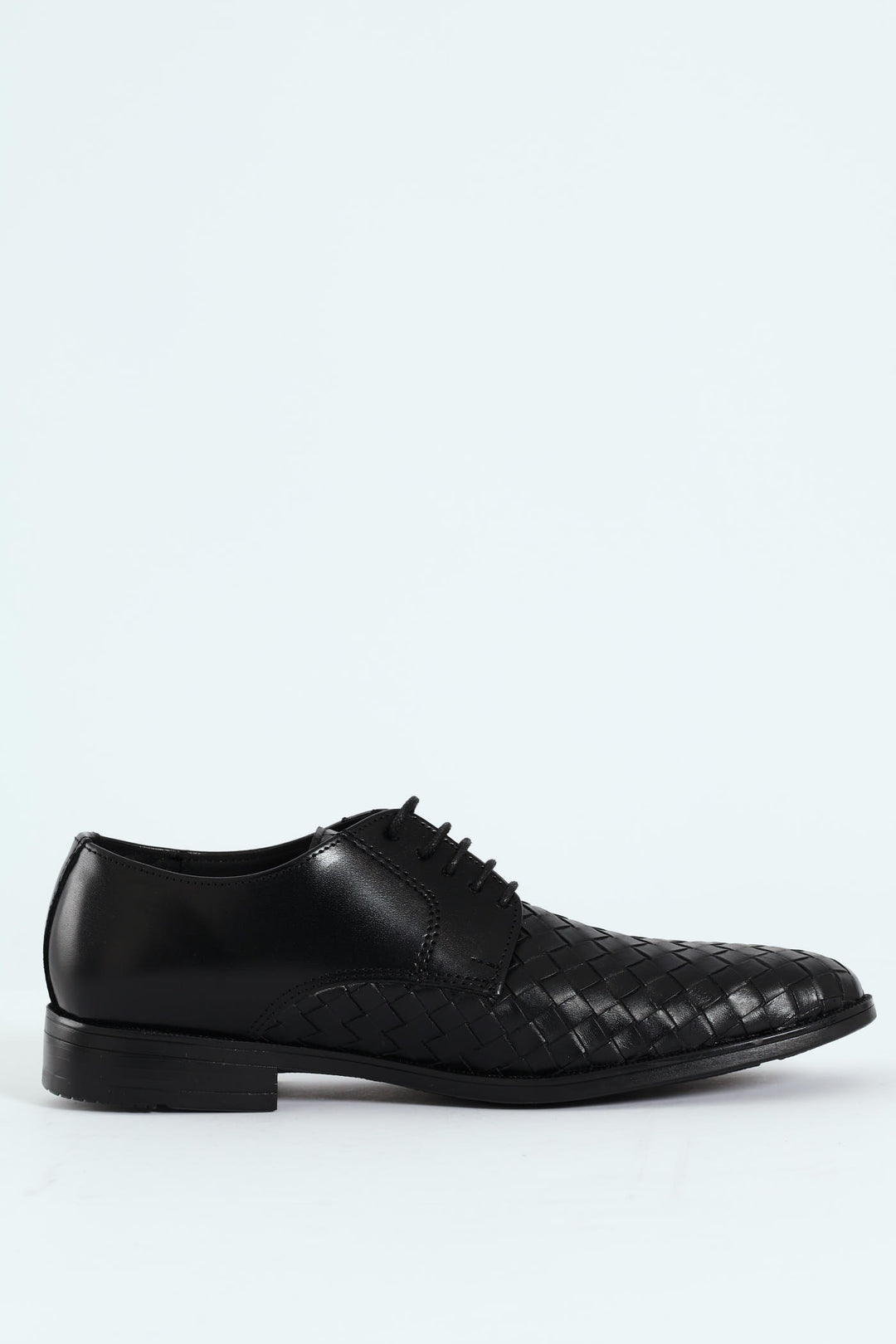 Weave Upper Lace Up Formal Shoe - Black