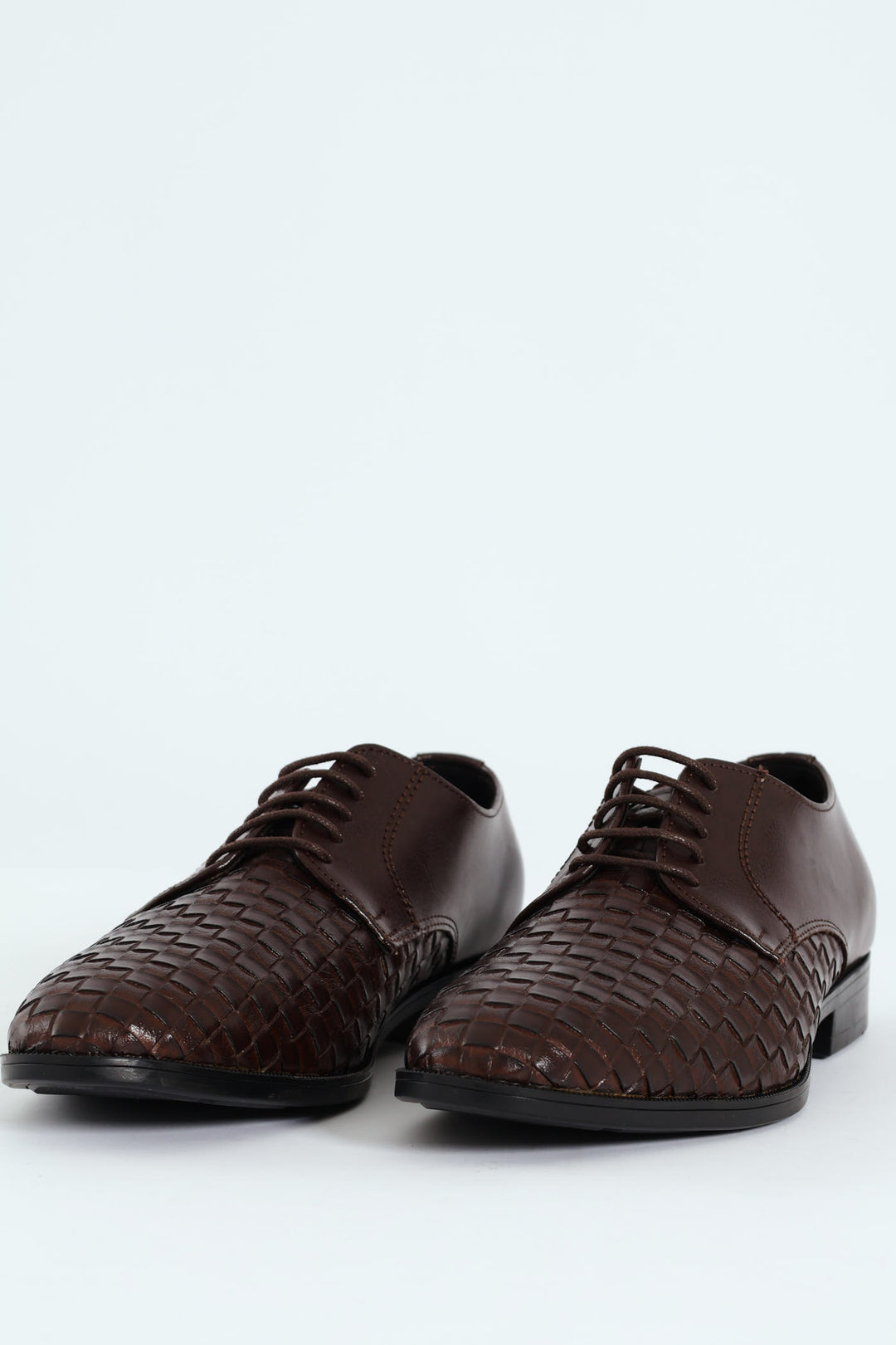 Weave Upper Lace Up Formal Shoe - Chocolate