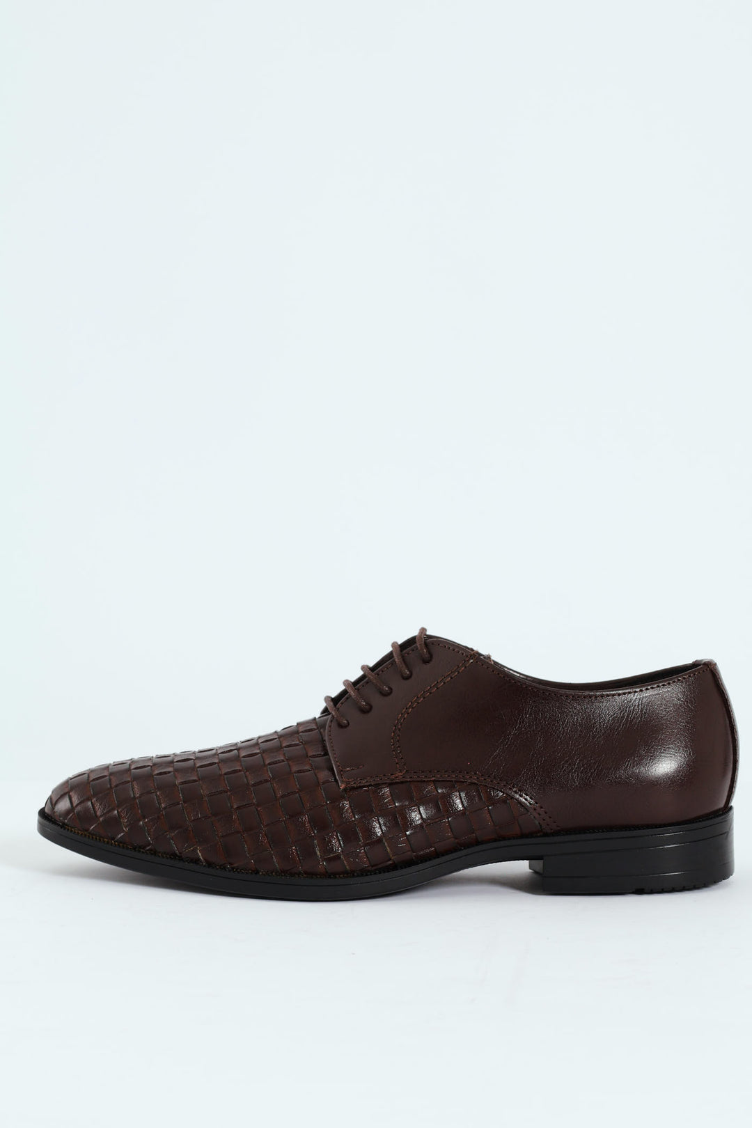 Weave Upper Lace Up Formal Shoe - Chocolate