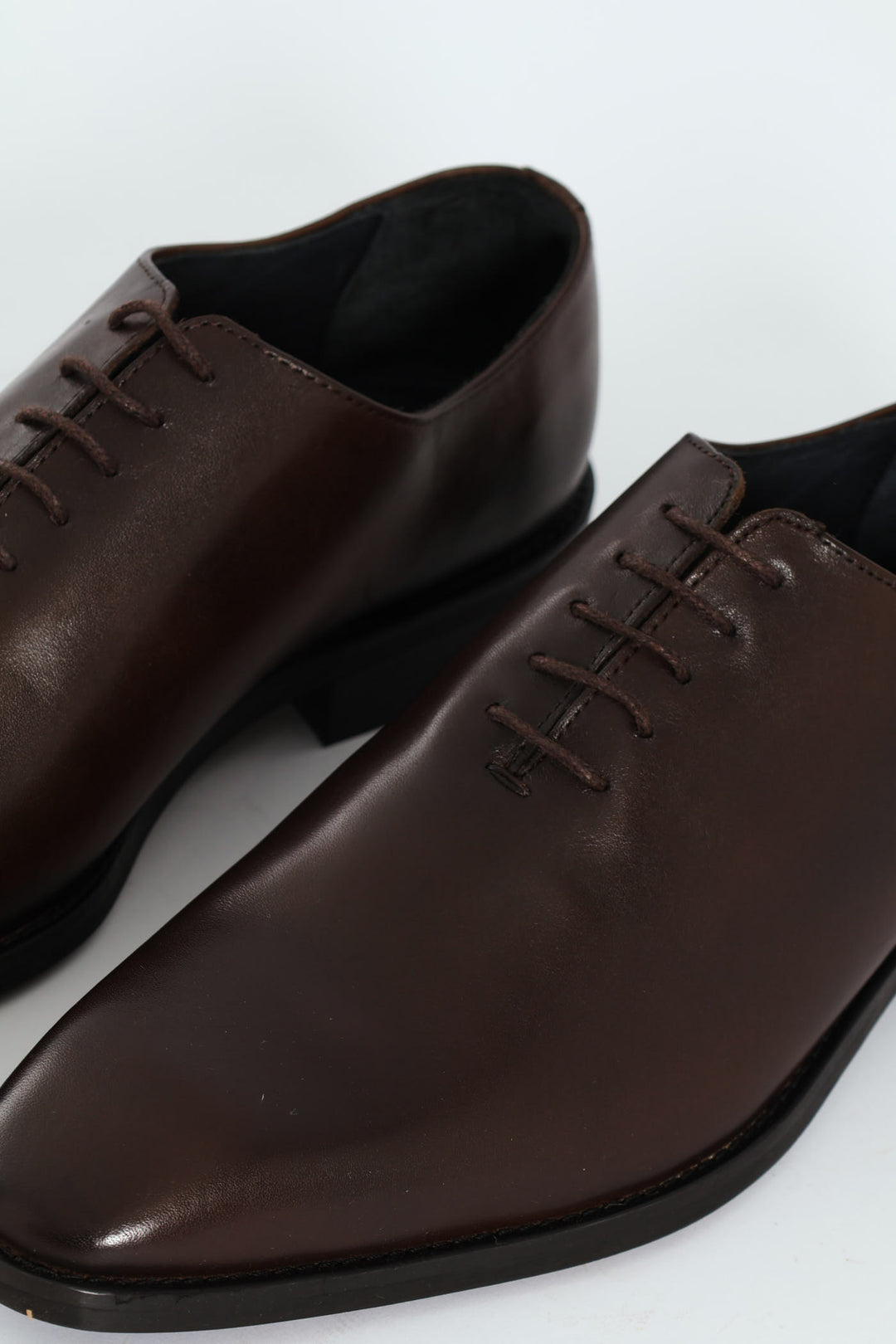 One Cut Oxford Lace Up Shoe - Brown