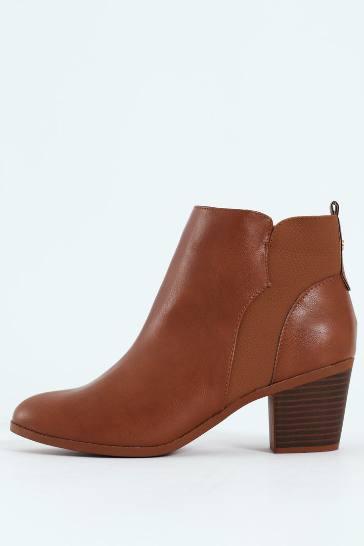 Pu Insert Chelsea Ankle Boot - Tan