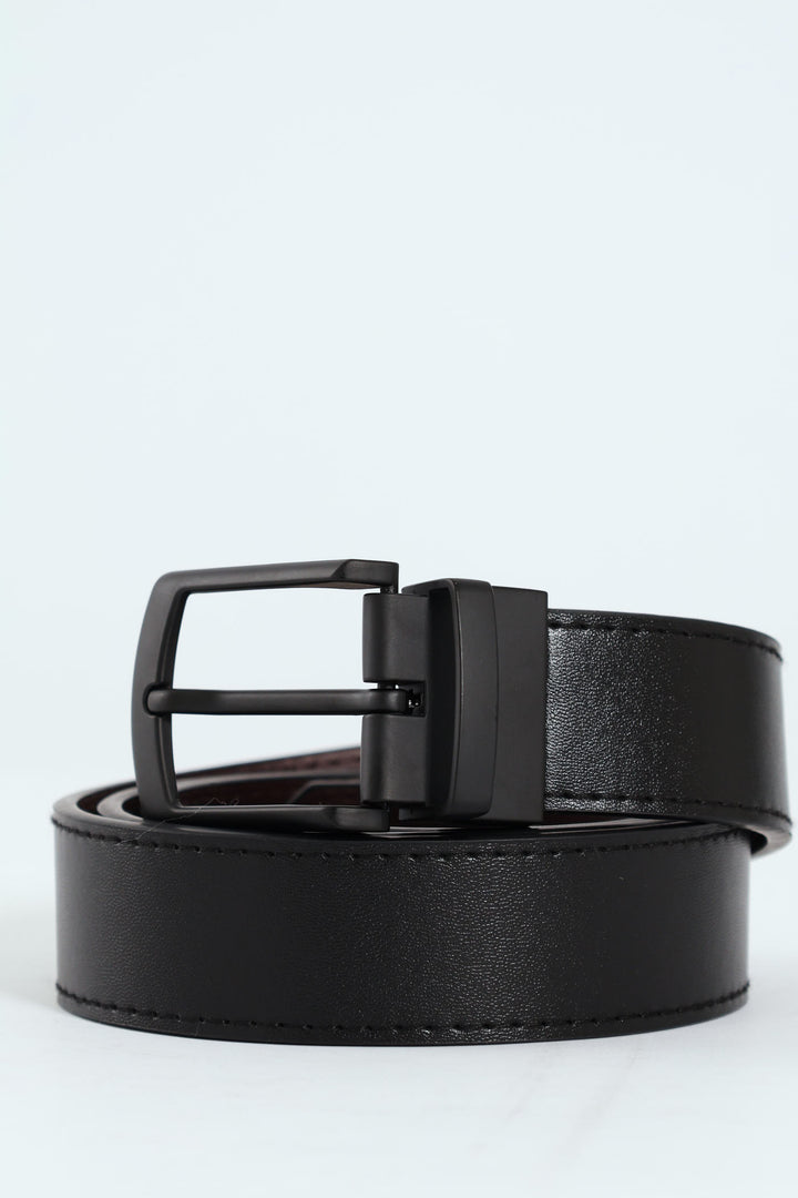 Formal Reversible Matte Buckle Belt - Black/Brown