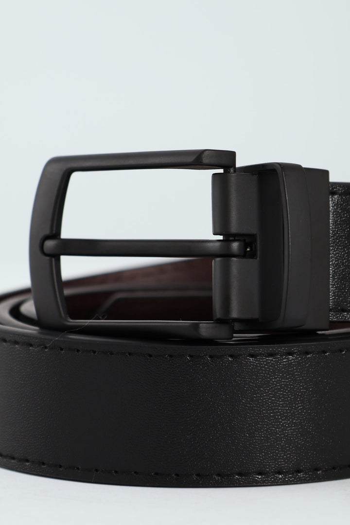 Formal Reversible Matte Buckle Belt - Black/Brown