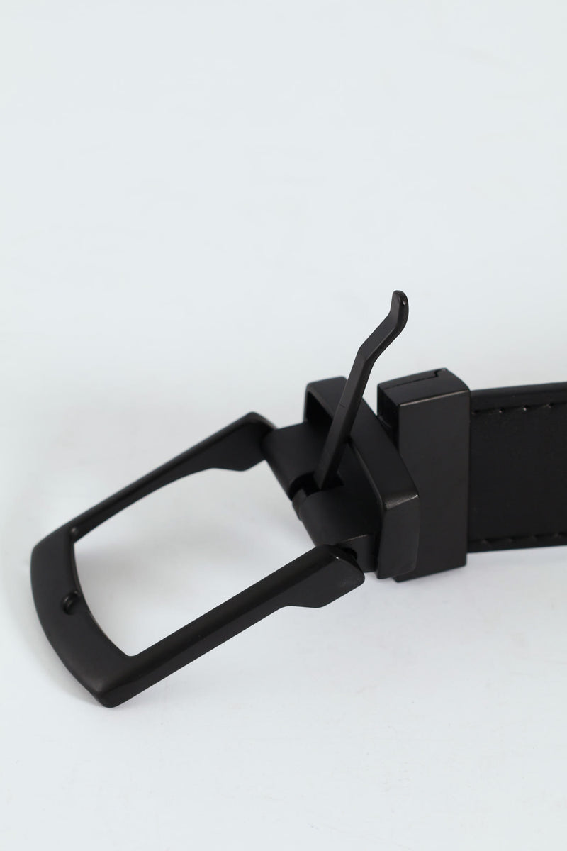 Formal Reversible Matte Buckle Belt - Black/Brown