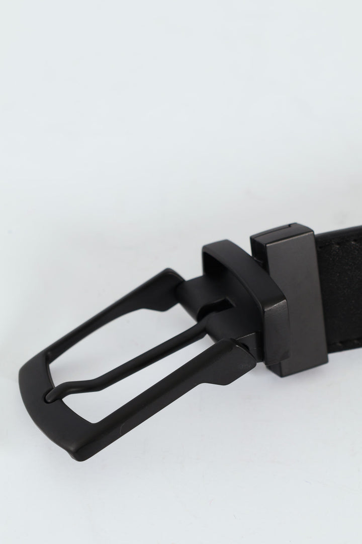 Formal Reversible Matte Buckle Belt - Black/Brown