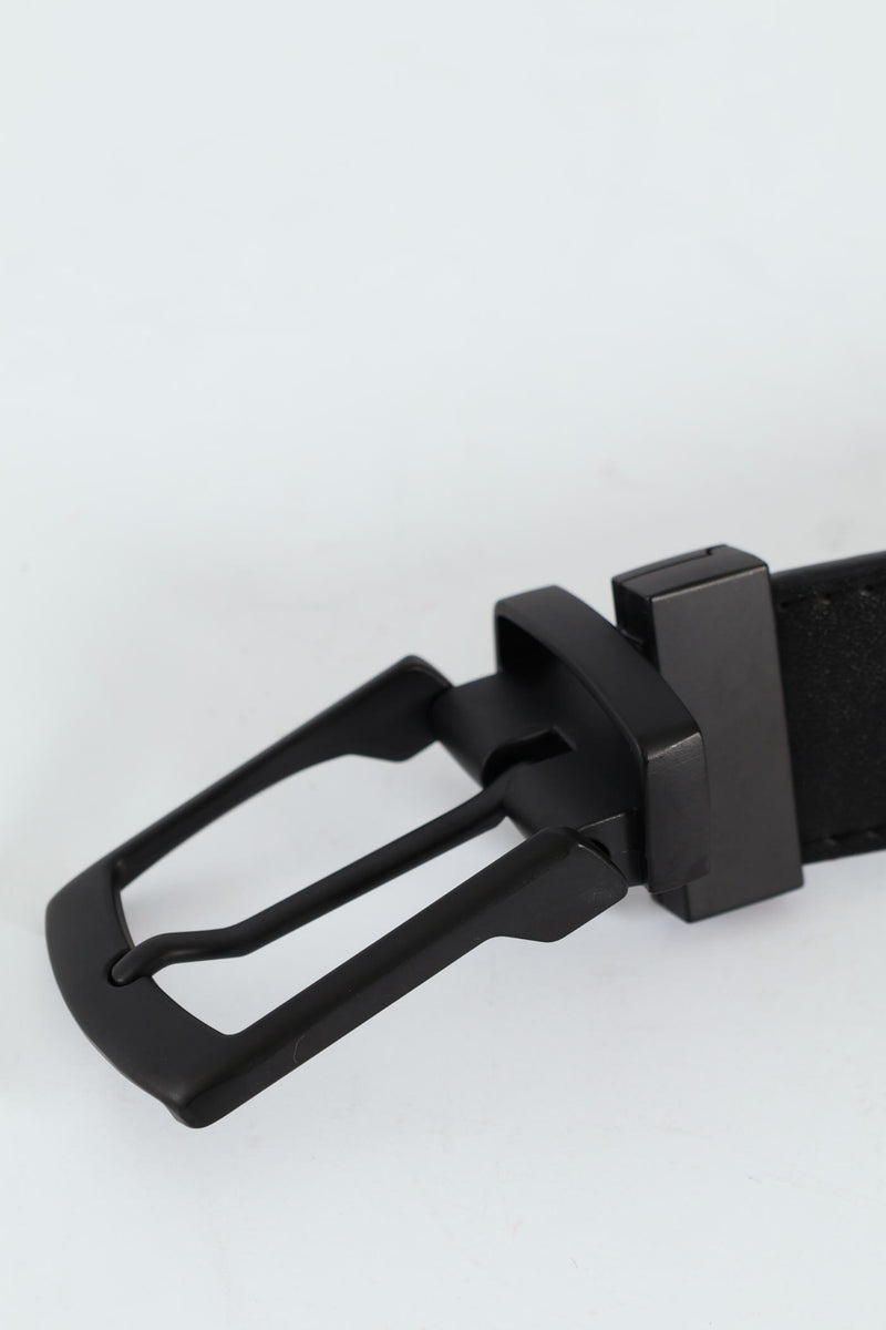 Formal Reversible Matte Buckle Belt - Black/Brown