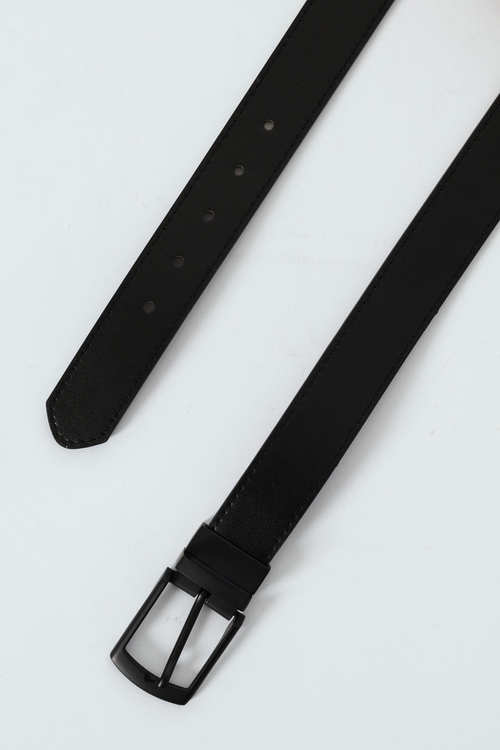 Formal Reversible Matte Buckle Belt - Black/Brown