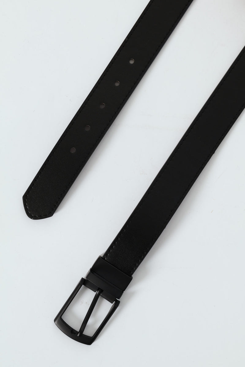 Formal Reversible Matte Buckle Belt - Black/Brown