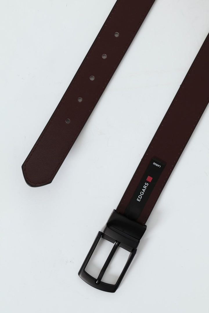 Formal Reversible Matte Buckle Belt - Black/Brown