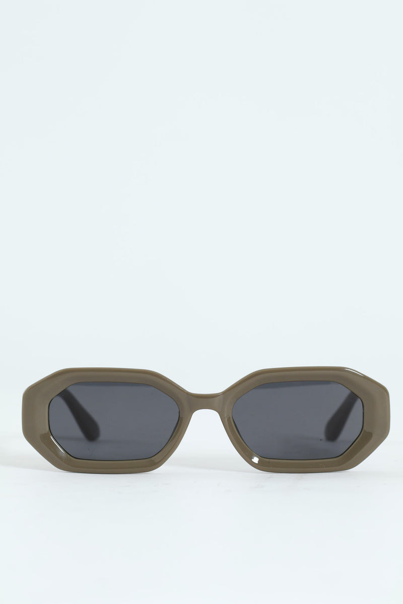 Chunky Frame Sunglasses - Olive