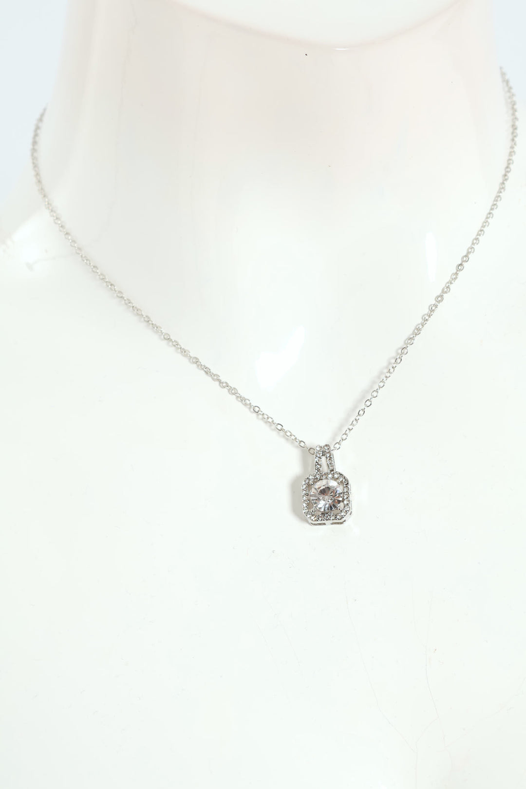 2 Pack Diamante Stud & Pendant Set - Silver