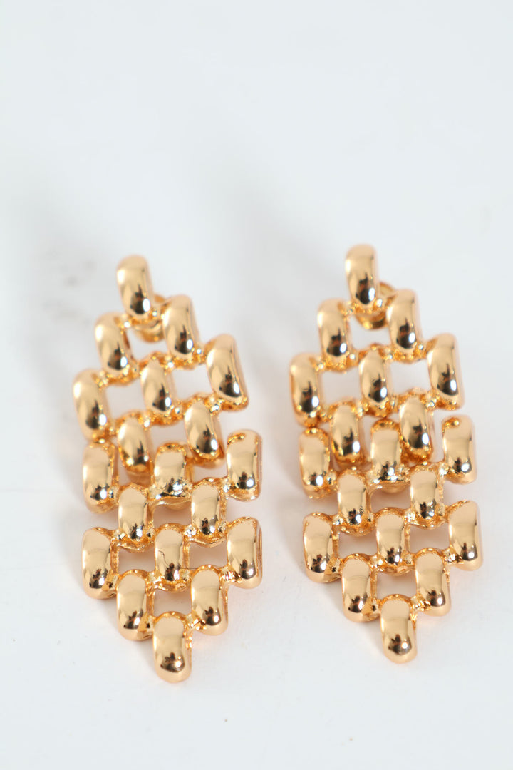 Link Statement Earring - Gold