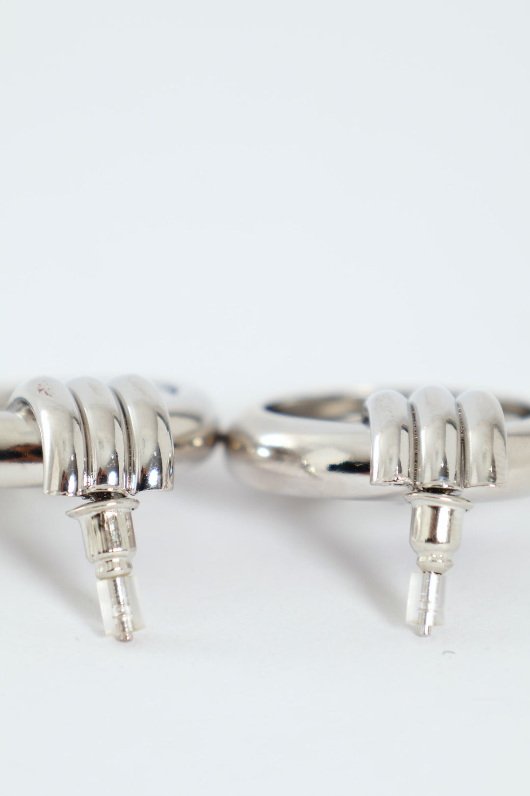 Double Ring Doorknocker Earrings - Silver