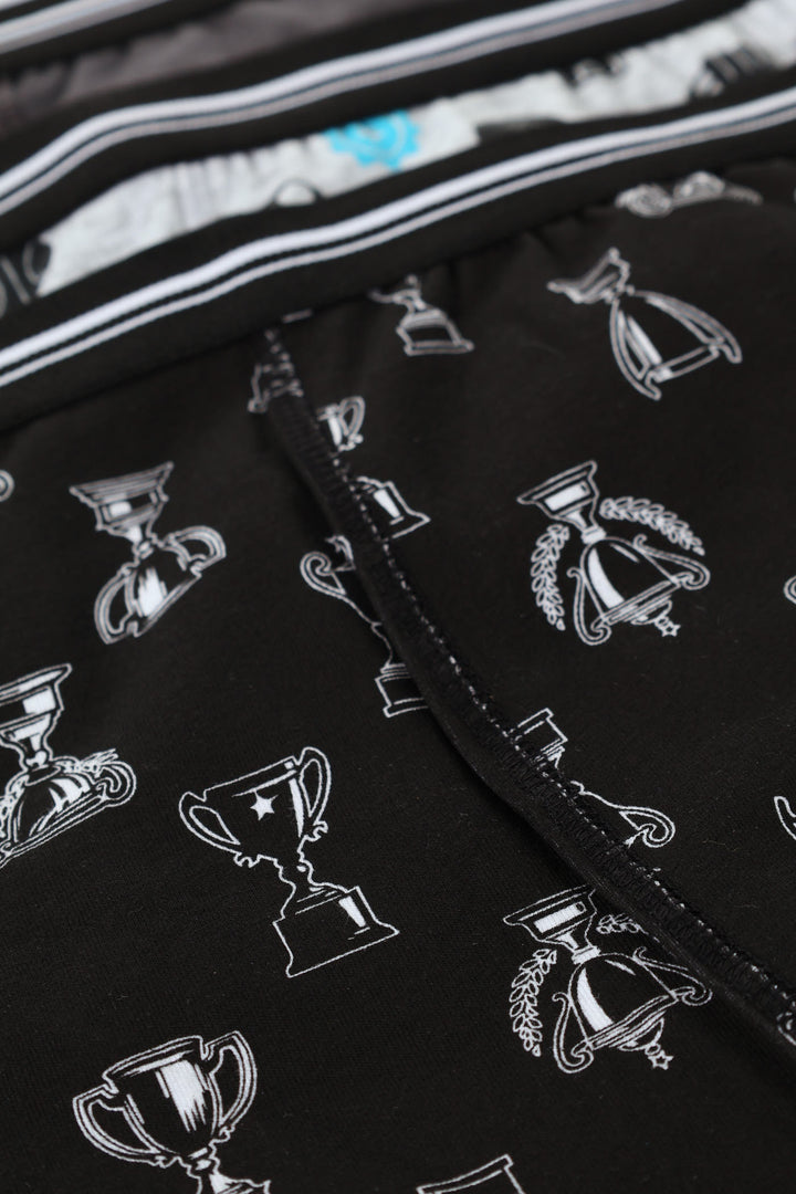 Boys 5 Pack Sports Themed Boxers - Black