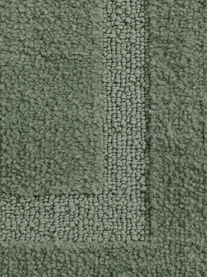 Tufted Border Small Bath Mat 1400GSM - Green