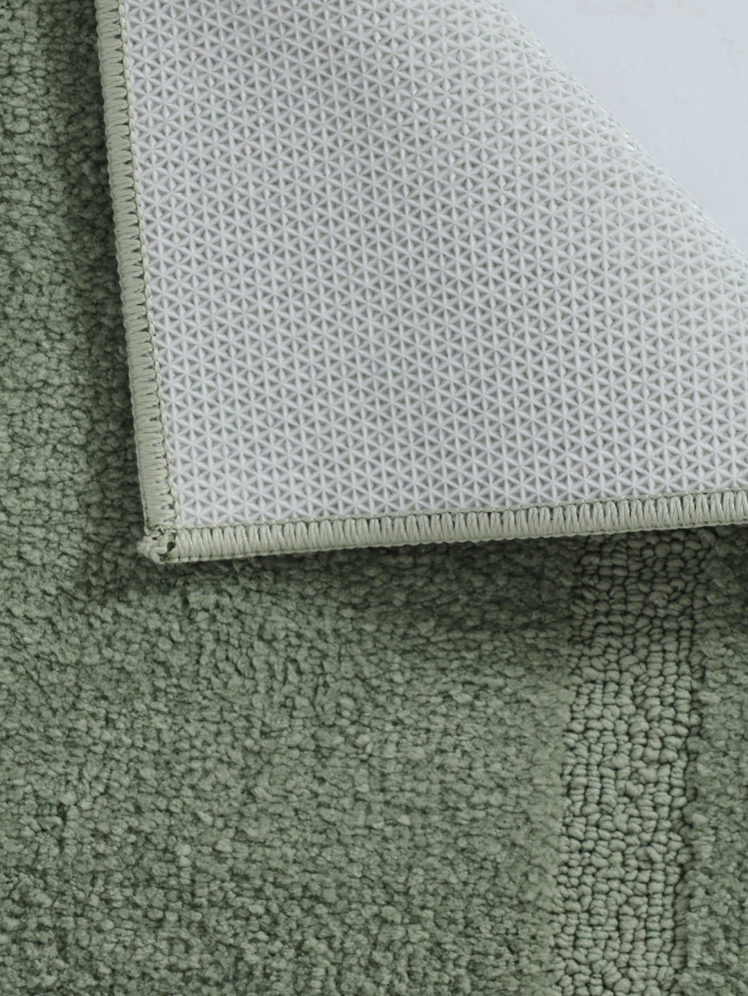 Tufted Border Small Bath Mat 1400GSM - Green
