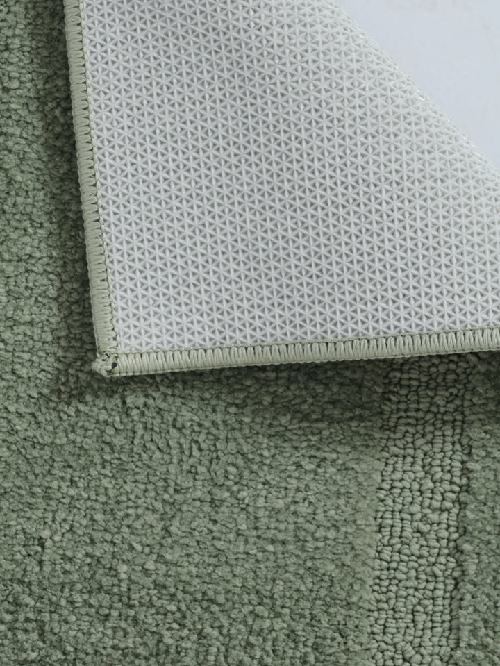 Tufted Border Small Bath Mat 1400GSM - Green