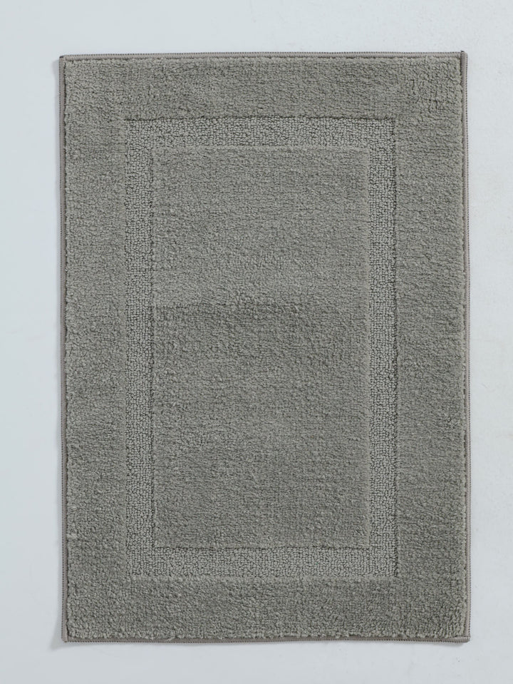 Tufted Border Small Bath Mat 1400GSM - Grey