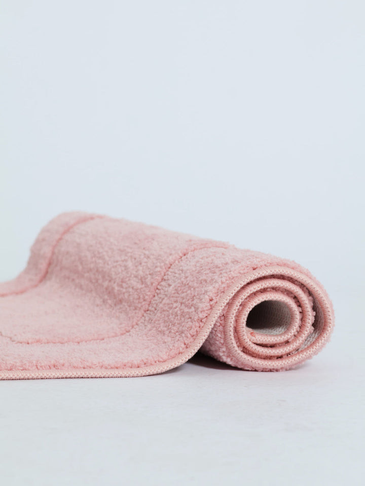 Tufted Border Runner 1400Gsm Bath Mat 45X100Cm - Pink