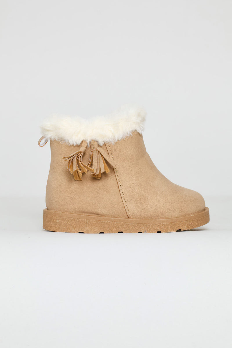 Baby Girls Tassel Boot - Stone