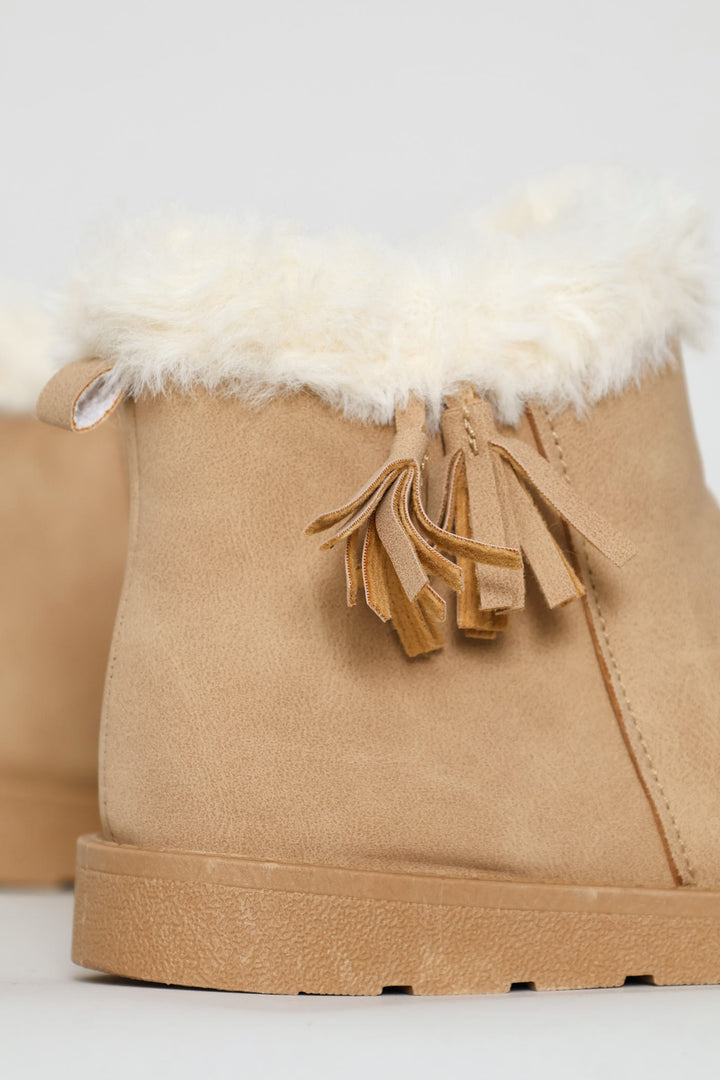 Baby Girls Tassel Boot - Stone