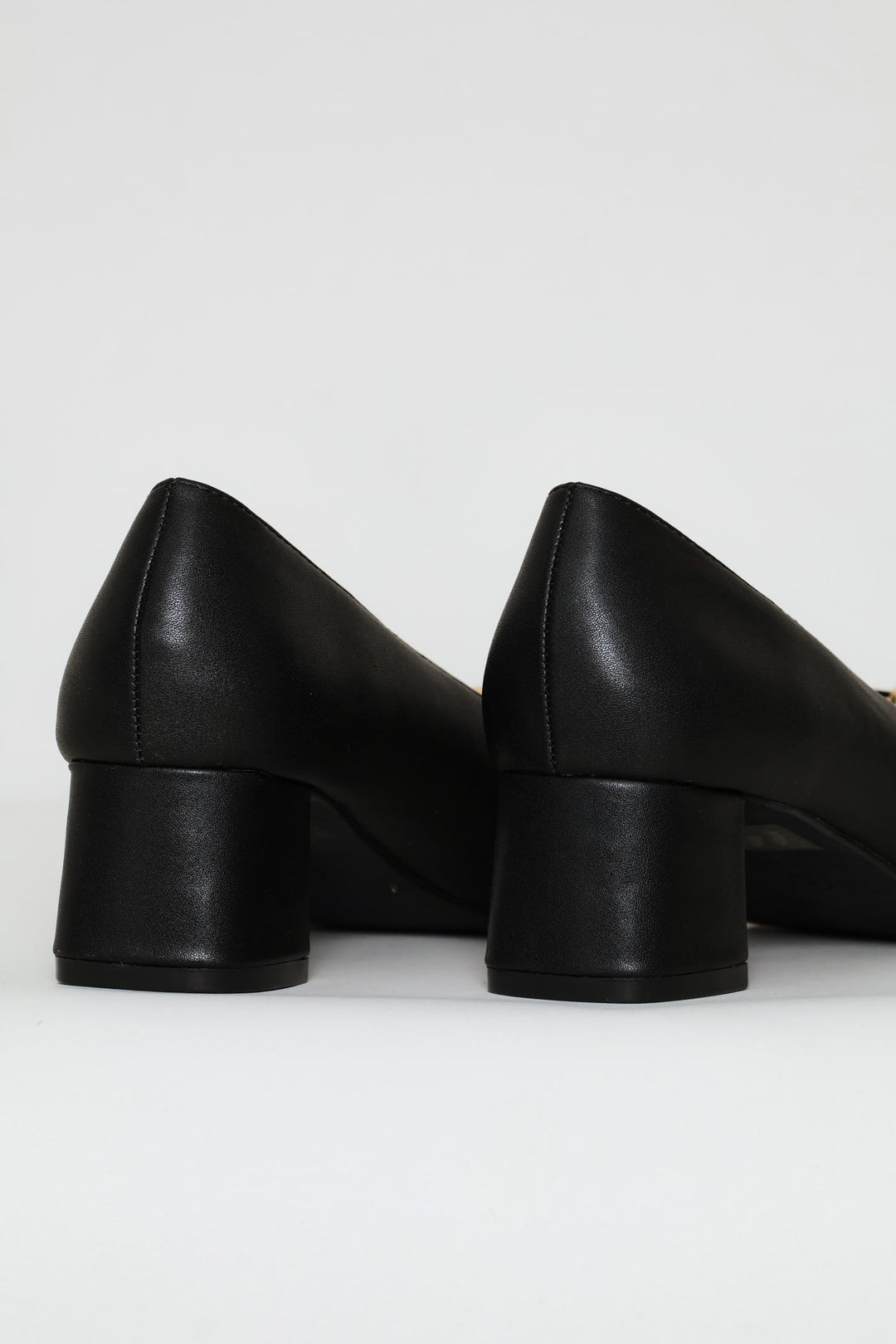 Square Toe Court Block Heel - Black